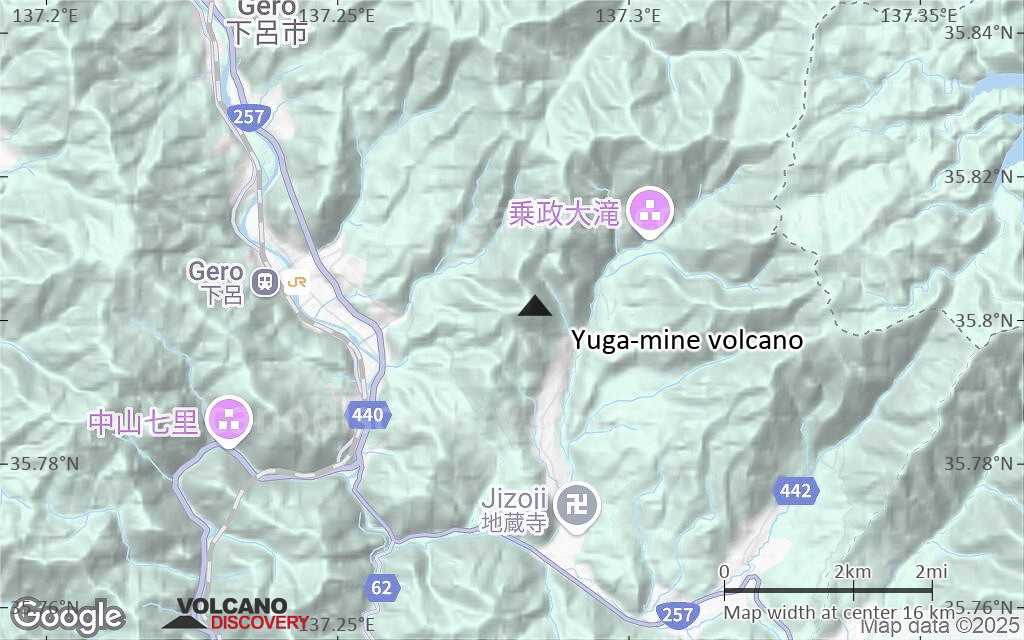 Terrain-type map of Yuga-mine volcano (scale of approx. 10-20 km)