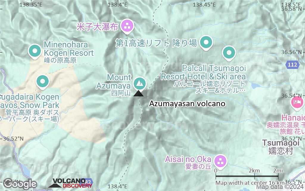 Terrain-type map of Azumayasan volcano (scale of approx. 10-20 km)
