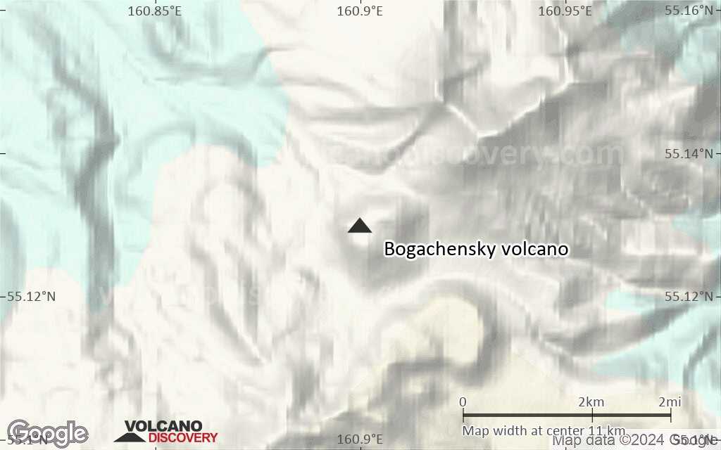 Terrain-type map of Bogachensky volcano (scale of approx. 10-20 km)