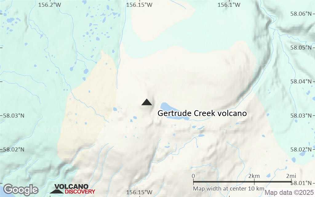 Terrain-type map of Gertrude Creek volcano (scale of approx. 10-20 km)