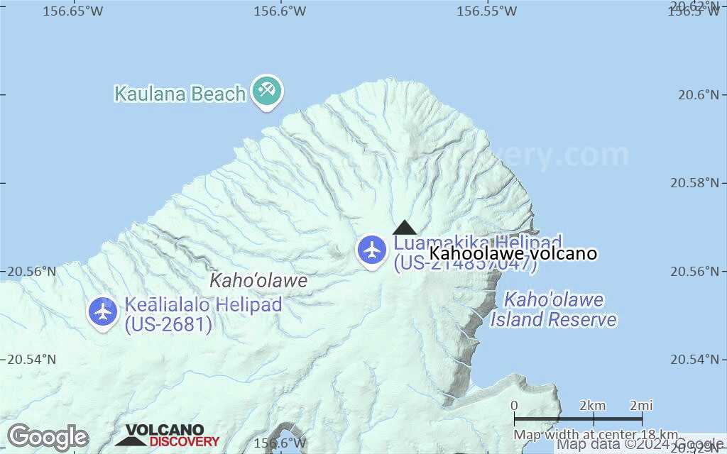 Terrain-type map of Kahoolawe volcano (scale of approx. 10-20 km)