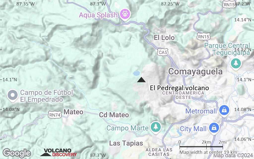 Terrain-type map of El Pedregal volcano (scale of approx. 10-20 km)