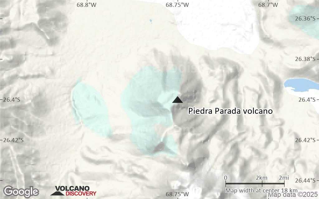 Terrain-type map of Piedra Parada volcano (scale of approx. 10-20 km)