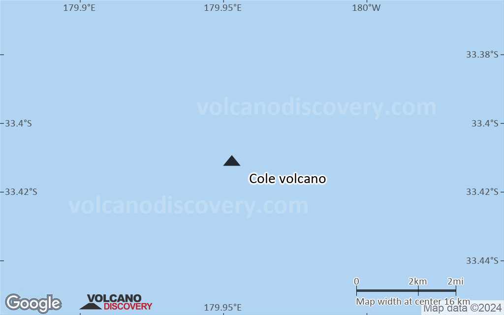 Terrain-type map of Cole volcano (scale of approx. 10-20 km)