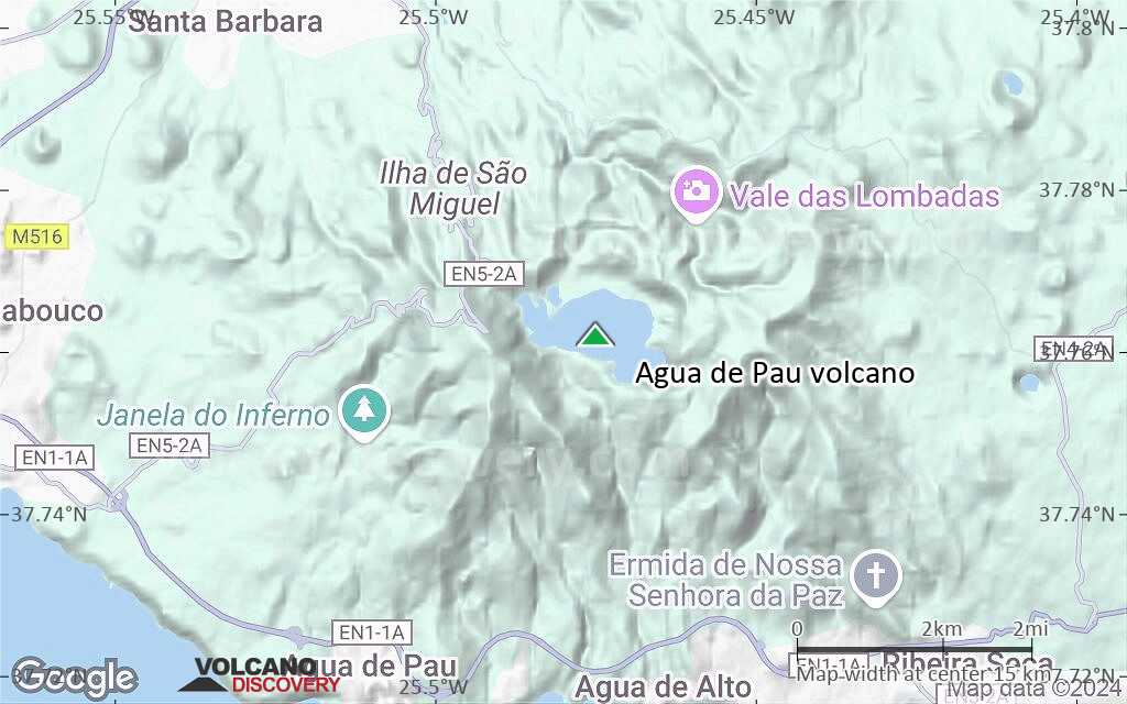 Terrain-type map of Agua de Pau volcano (scale of approx. 10-20 km)