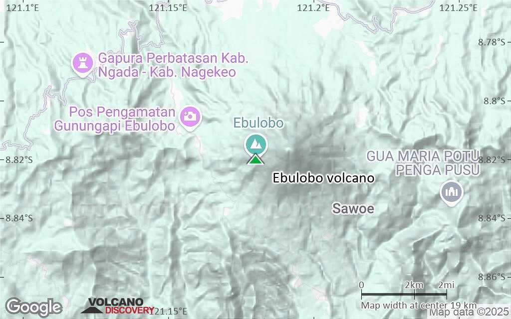 Terrain-type map of Ebulobo volcano (scale of approx. 10-20 km)