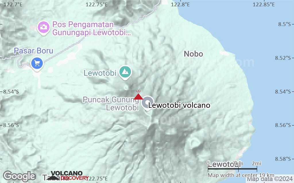 Terrain-type map of Lewotobi volcano (scale of approx. 10-20 km)