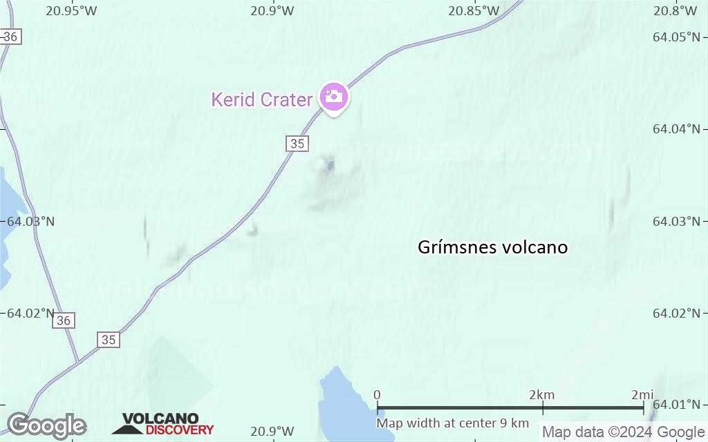 Terrain-type map of Grímsnes volcano (scale of approx. 10-20 km)