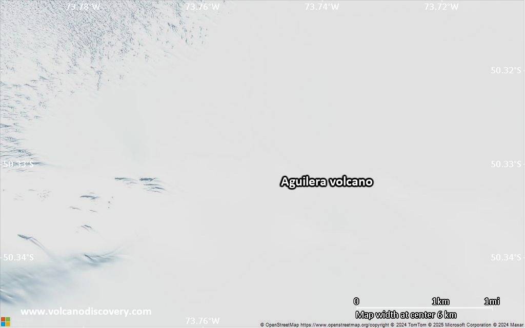 Satellite/aerial-type map of Aguilera volcano (scale of 5-10 km)
