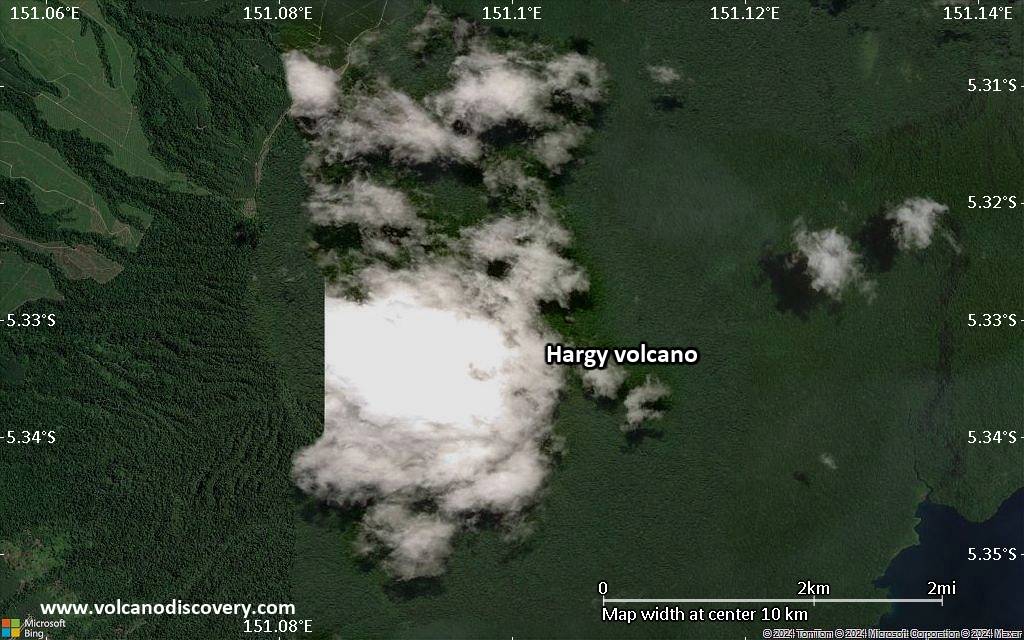 Satellite/aerial-type map of Hargy volcano (scale of 5-10 km)