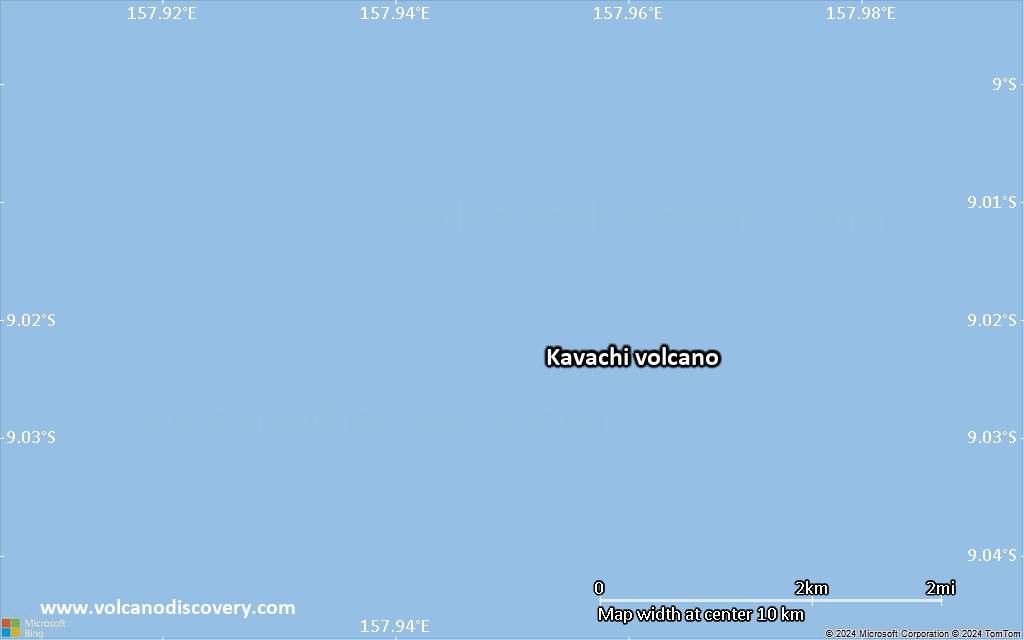 Satellite/aerial-type map of Kavachi volcano (scale of 5-10 km)