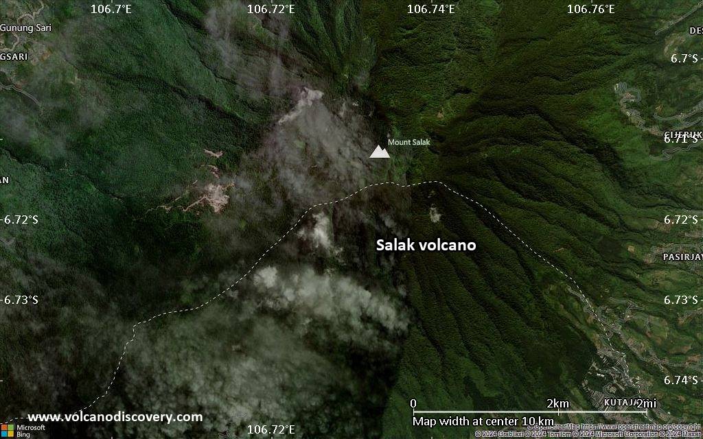 Satellite/aerial-type map of Salak volcano (scale of 5-10 km)