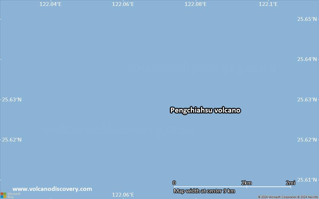 Satellite/aerial-type map of Pengchiahsu volcano (scale of 5-10 km)