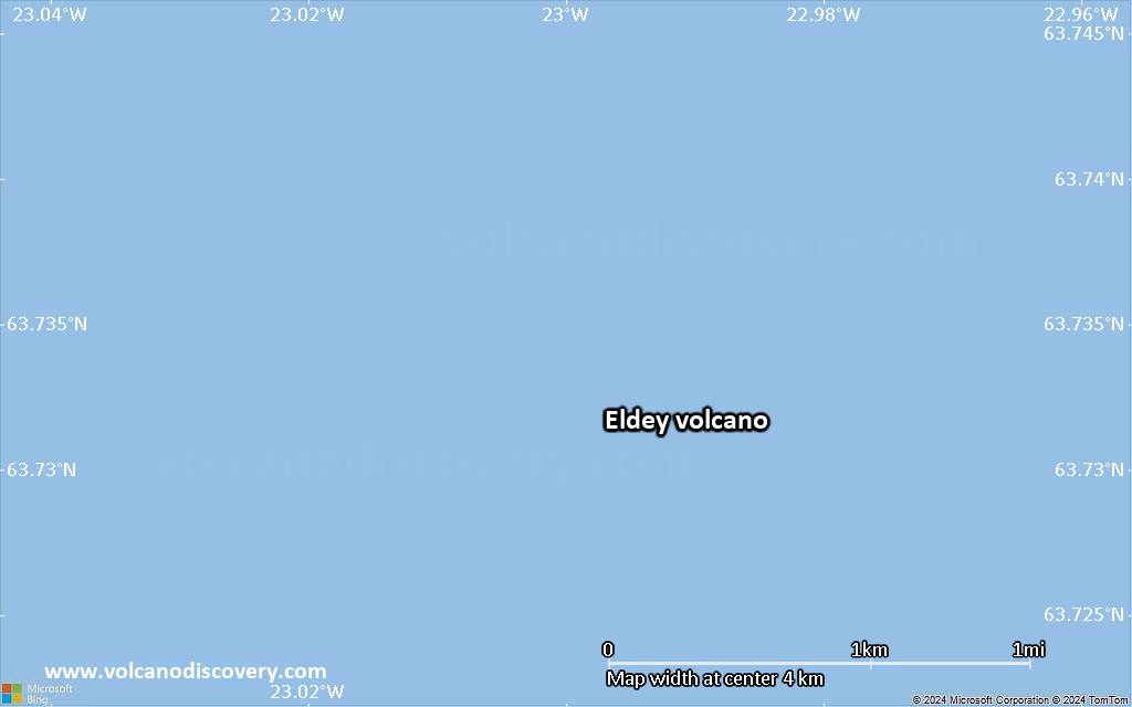 Satellite/aerial-type map of Eldey volcano (scale of 5-10 km)