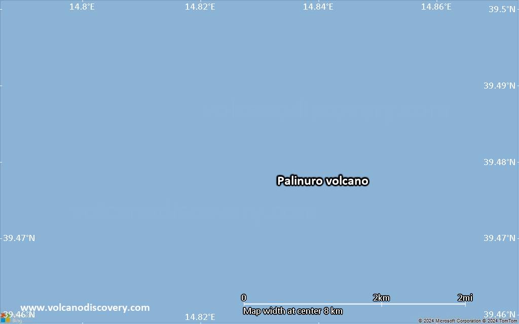 Satellite/aerial-type map of Palinuro volcano (scale of 5-10 km)