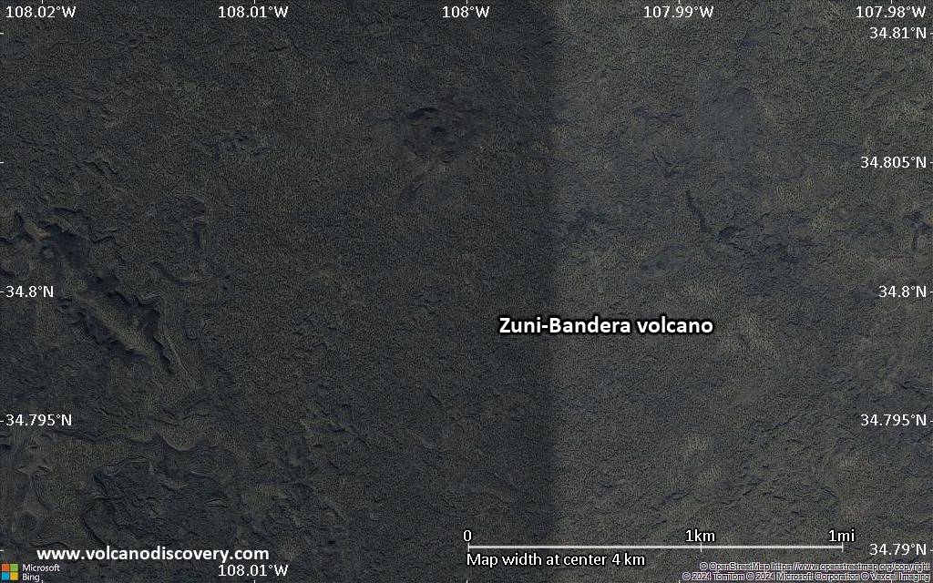 Satellite/aerial-type map of Zuni-Bandera volcano (scale of few kilometers)