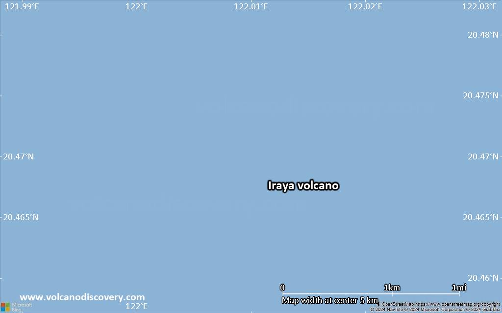 Satellite/aerial-type map of Iraya volcano (scale of few kilometers)