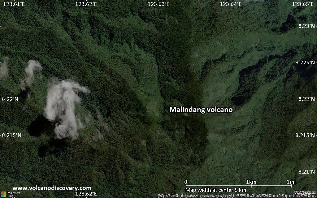 Satellite/aerial-type map of Malindang volcano (scale of few kilometers)