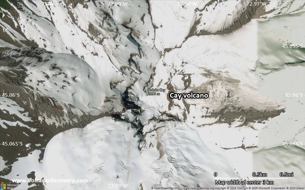 Satellite/aerial-type map of Cay volcano (scale of few kilometers)