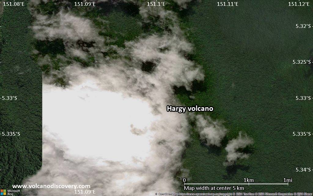 Satellite/aerial-type map of Hargy volcano (scale of few kilometers)
