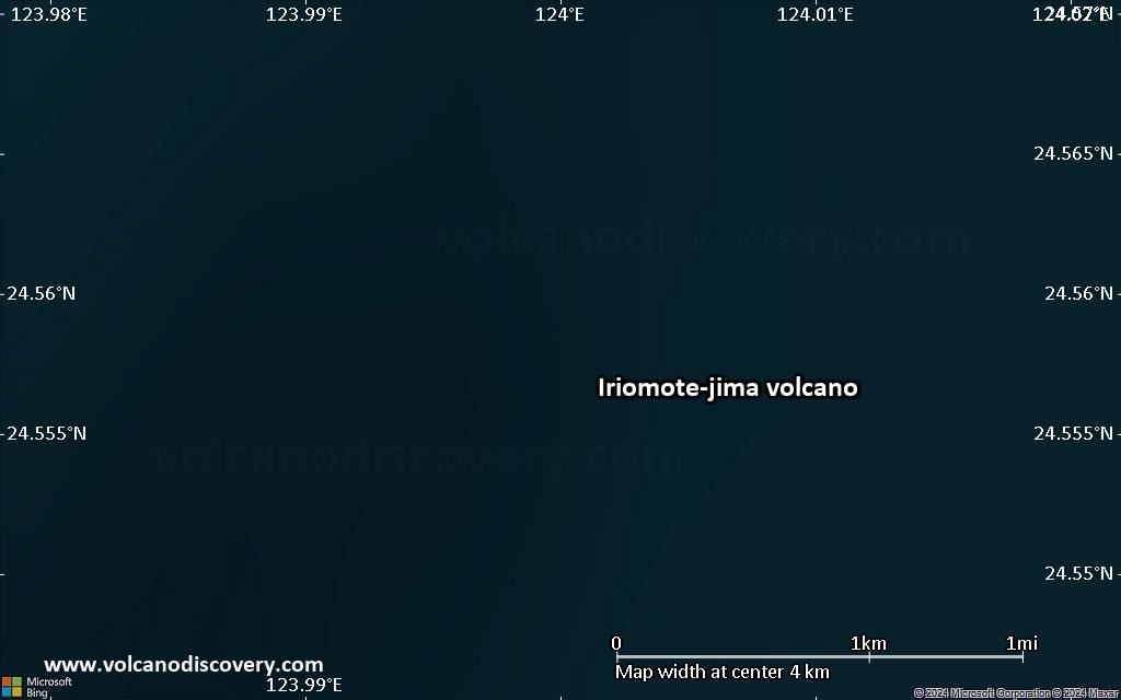 Satellite/aerial-type map of Iriomote-jima volcano (scale of few kilometers)
