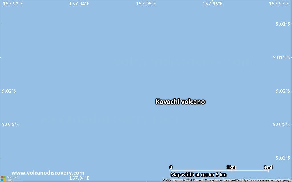 Satellite/aerial-type map of Kavachi volcano (scale of few kilometers)