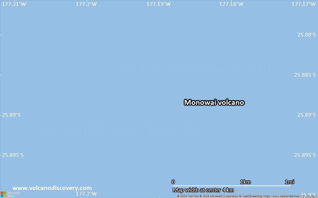 Satellite/aerial-type map of Monowai volcano (scale of few kilometers)