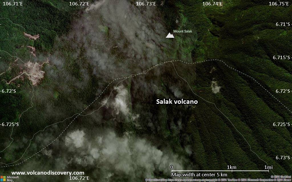 Satellite/aerial-type map of Salak volcano (scale of few kilometers)