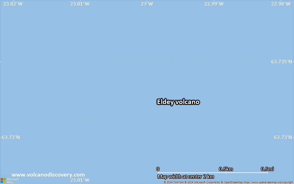 Satellite/aerial-type map of Eldey volcano (scale of few kilometers)