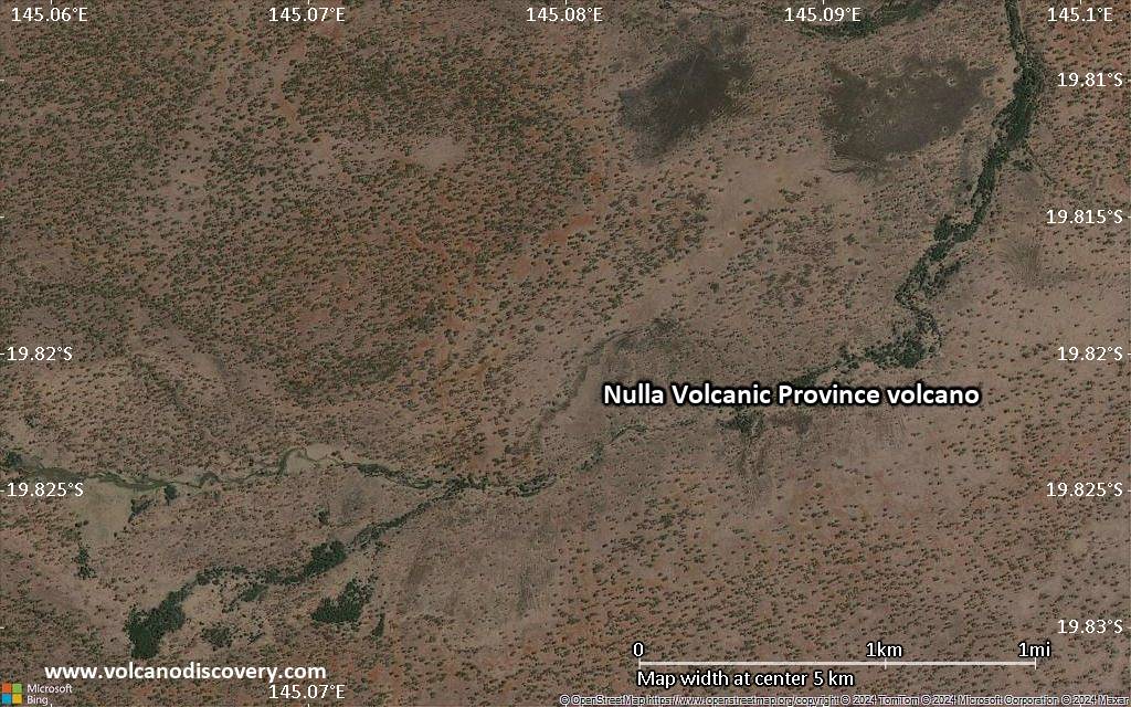 Satellite/aerial-type map of Nulla Volcanic Province volcano (scale of few kilometers)