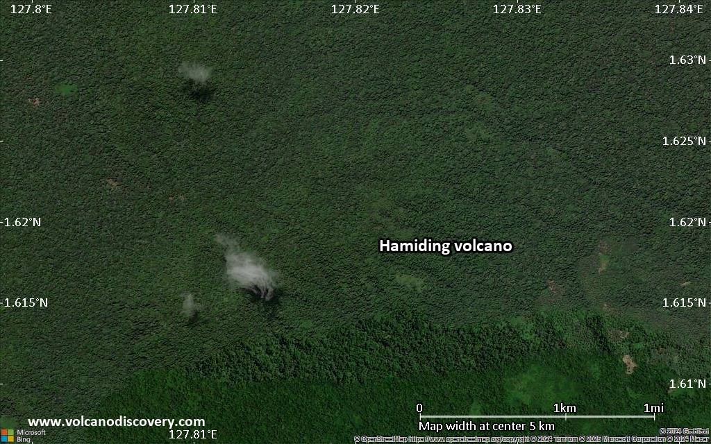 Satellite/aerial-type map of Hamiding volcano (scale of few kilometers)