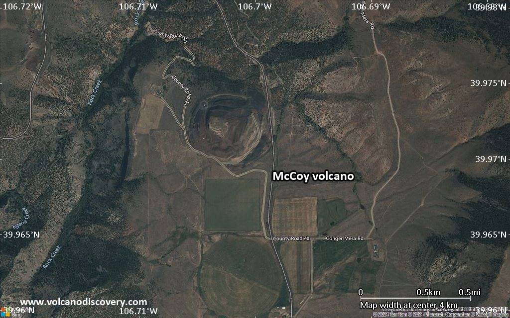 Satellite/aerial-type map of McCoy volcano (scale of few kilometers)