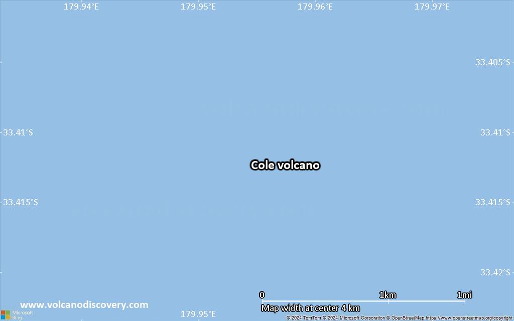 Satellite/aerial-type map of Cole volcano (scale of few kilometers)