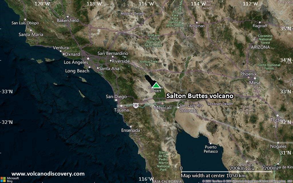 Satellite/aerial-type map of Salton Buttes volcano (region scale small)