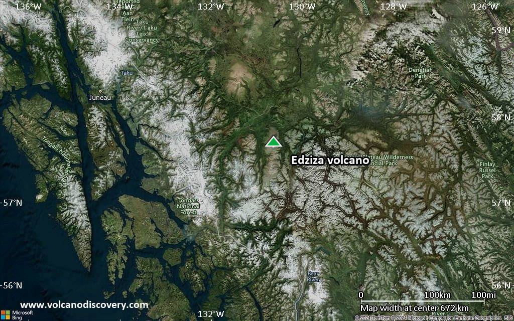 Satellite/aerial-type map of Edziza volcano (region scale small)