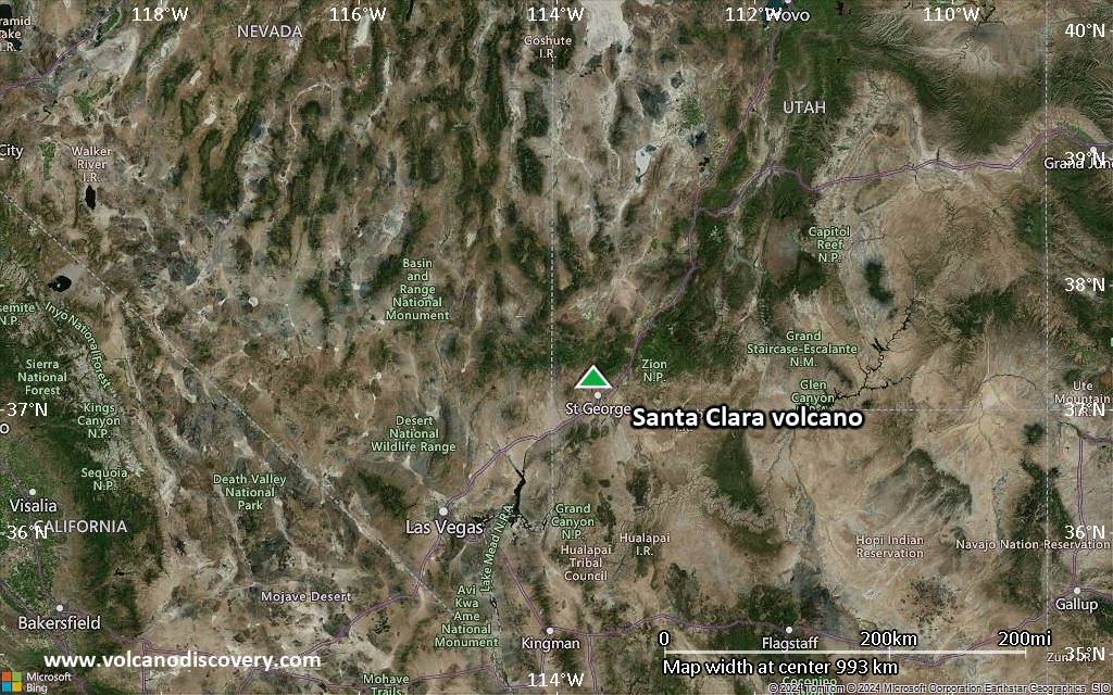 Satellite/aerial-type map of Santa Clara volcano (region scale small)
