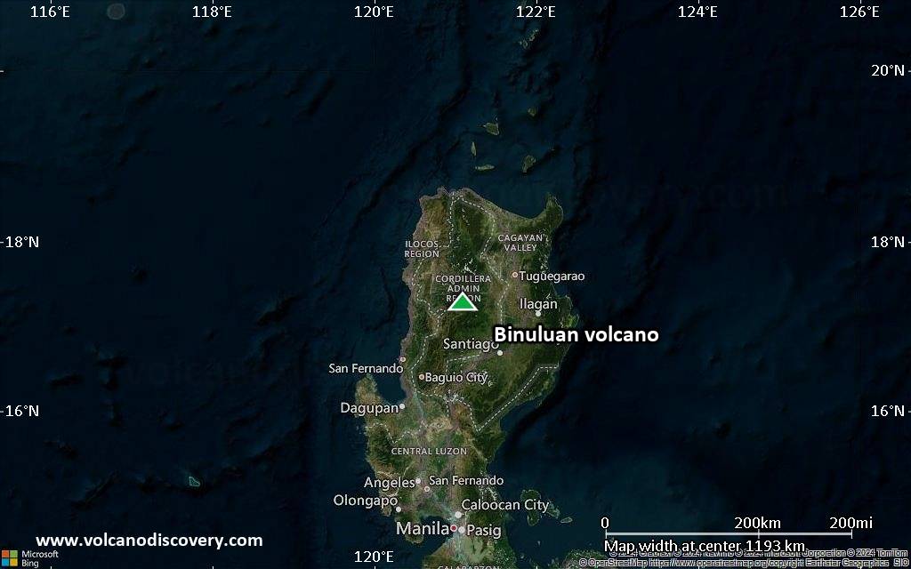Satellite/aerial-type map of Binuluan volcano (region scale small)
