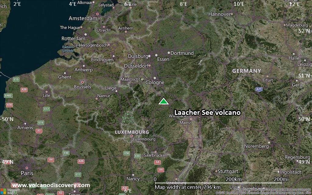 Satellite/aerial-type map of Laacher See volcano (region scale small)