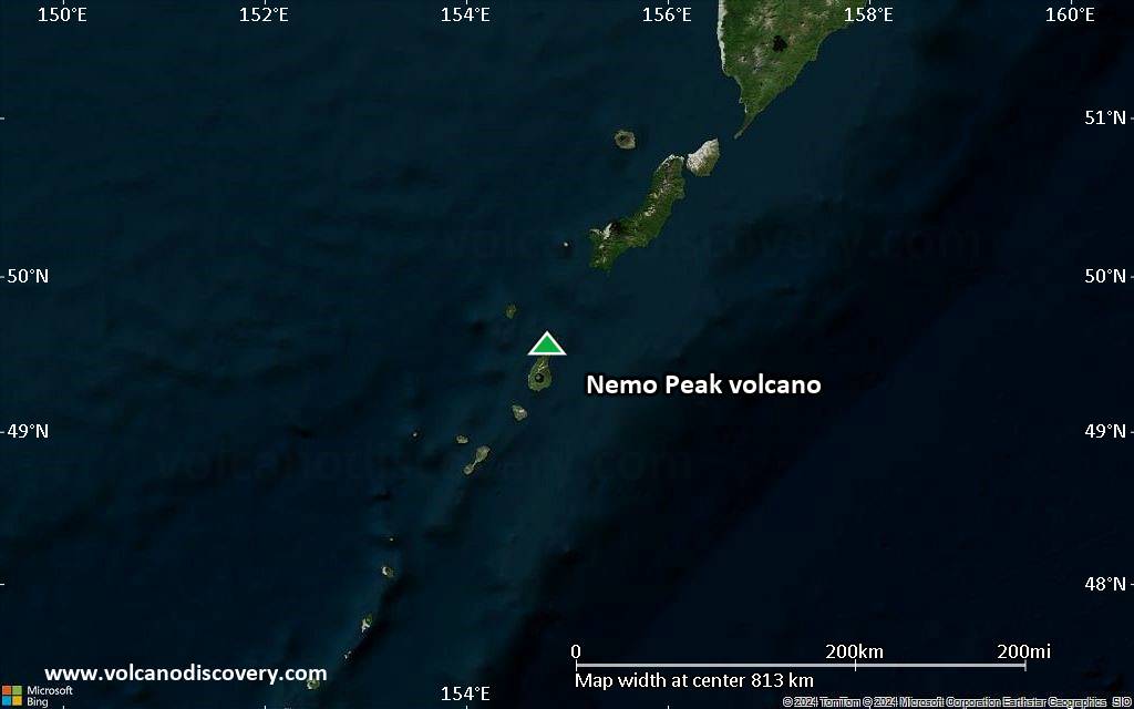Satellite/aerial-type map of Nemo Peak volcano (region scale small)