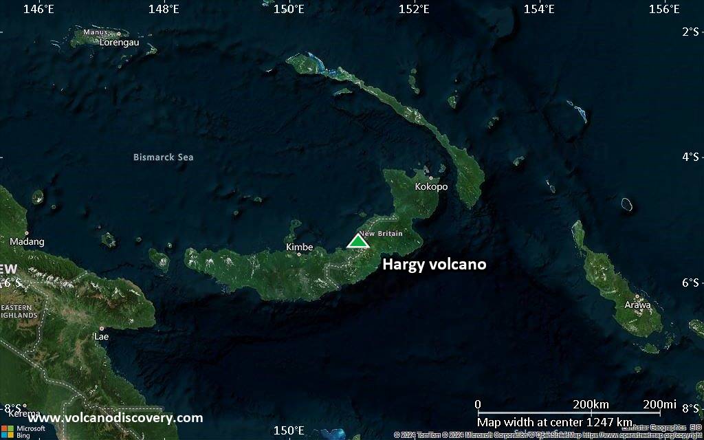 Satellite/aerial-type map of Hargy volcano (region scale small)