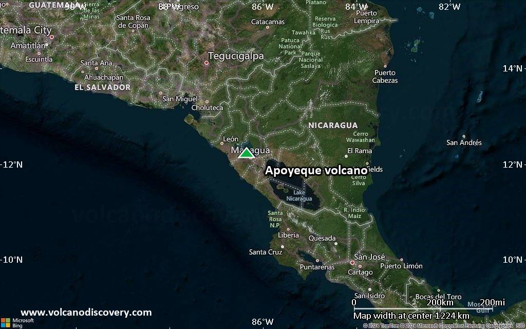 Satellite/aerial-type map of Apoyeque volcano (region scale small)