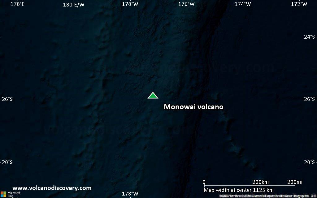 Satellite/aerial-type map of Monowai volcano (region scale small)