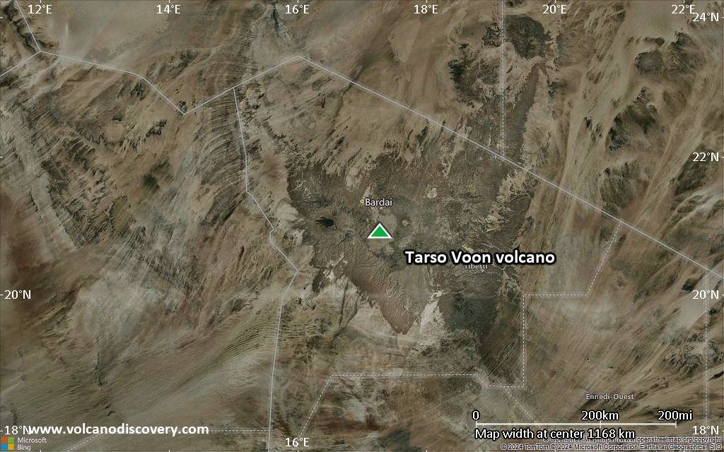 Satellite/aerial-type map of Tarso Voon volcano (region scale small)