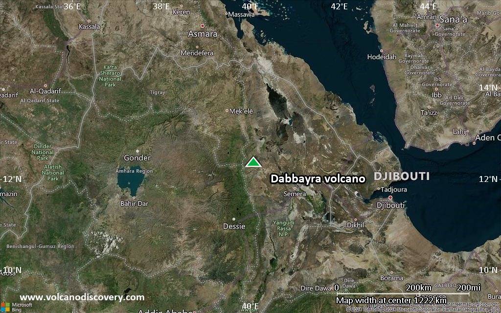 Satellite/aerial-type map of Dabbayra volcano (region scale small)
