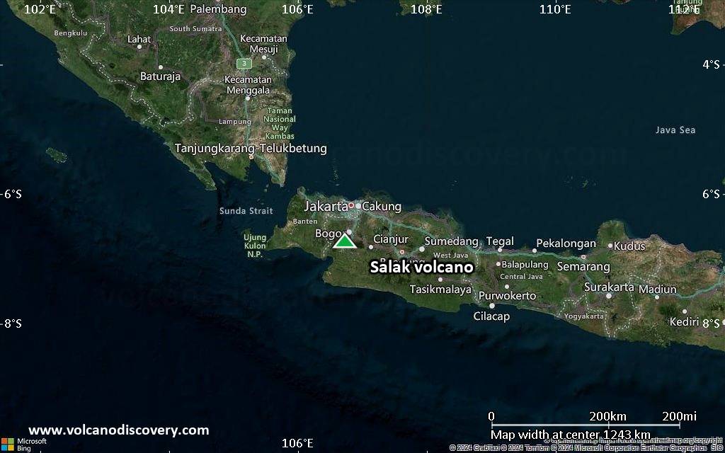 Satellite/aerial-type map of Salak volcano (region scale small)