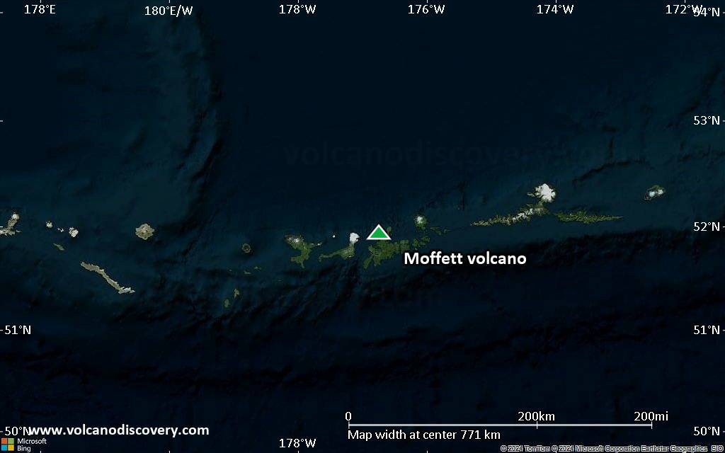 Satellite/aerial-type map of Moffett volcano (region scale small)