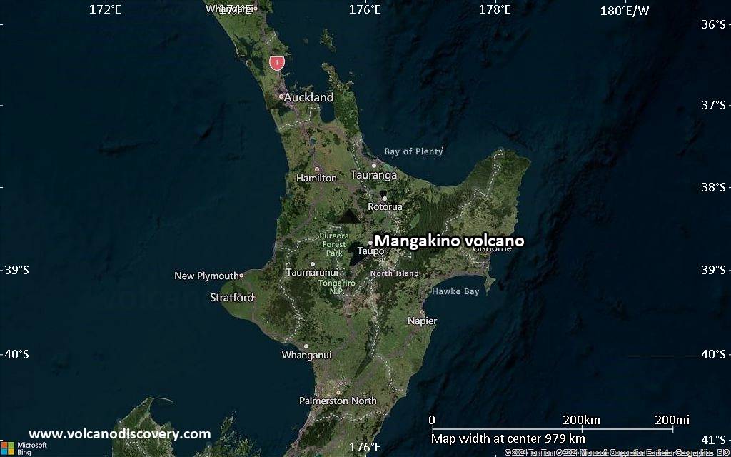 Satellite/aerial-type map of Mangakino volcano (region scale small)