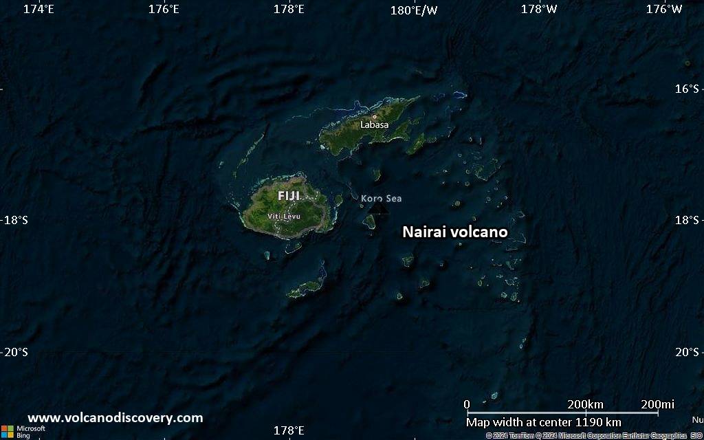 Satellite/aerial-type map of Nairai volcano (region scale small)