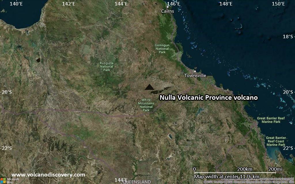Satellite/aerial-type map of Nulla Volcanic Province volcano (region scale small)