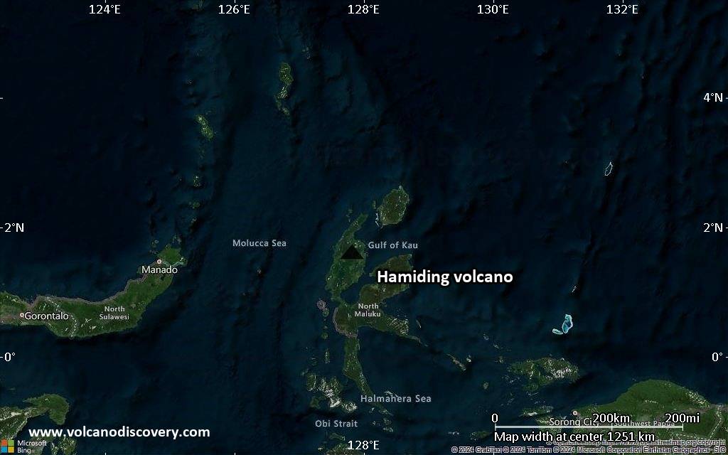 Satellite/aerial-type map of Hamiding volcano (region scale small)